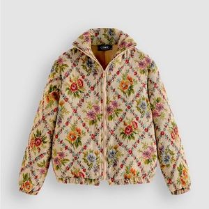 Cider secret garden zip up tapestry puffer coat
